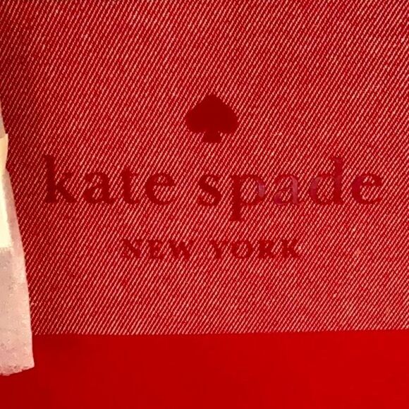 KATE SPADE NWT LARGE TASSEL POUCH BAG ASH ST LOGO HOT CHILI - Picture 3 of 5
